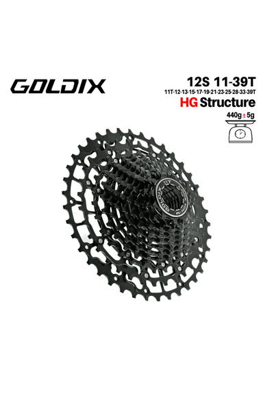 Choice ترس دراجة GOLDIX فائق الخفة بـ 12 سرعة، من 11 إلى 39 سنًا، مصنوع من ال...