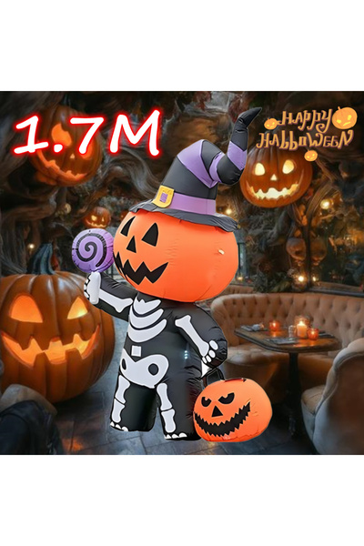 Choice قابس أوروبي W-LYW094-1.7M هيكل عظمي قابل للنفخ على شكل يقطينة وشبح صغي...