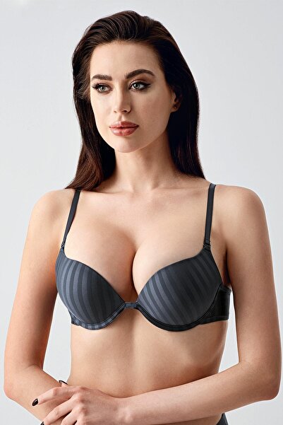 cotonhause Women's Push-Up Double Padded Anthracite Bra – Shaping Model C6T3N0733
