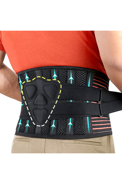 Choice حزام دعم أسفل الظهر أسود اللون، مقاس متوسط (80-100 سم)، قطعة واحدة، مض...