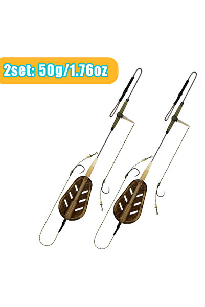 Choice 50g 2set YOTO Pre-tied Carp Fishing Feeder Baits cage- 20g/30g/40g/50g...