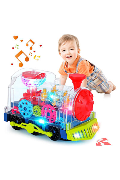 Choice قطار كهربائي واحد، لعبة قطار كهربائي للأطفال، قطار زاحف شفاف مزود بترو...