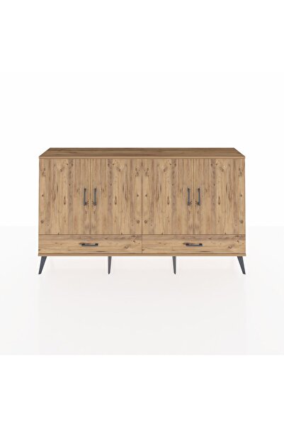 Dienni Arges Konsol 6 Raflı 2 Çekmeceli 4 Kapaklı 176x30x99 Çam-Çam