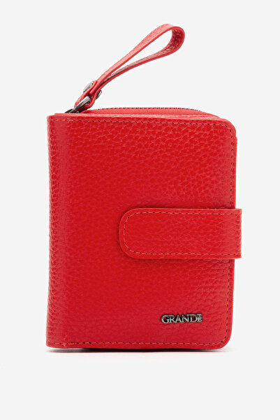 Grande محفظة نسائية من الجلد الطبيعي GD 2824 باللون الأحمر