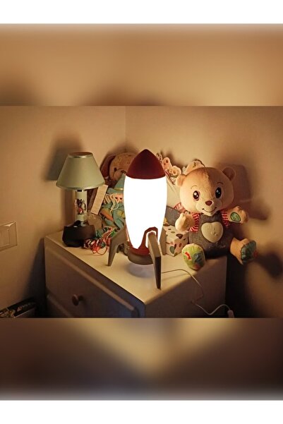 Devotech LED Roket Gece Lambası Çocuk Odası Gece Işığıve Masa Lambası