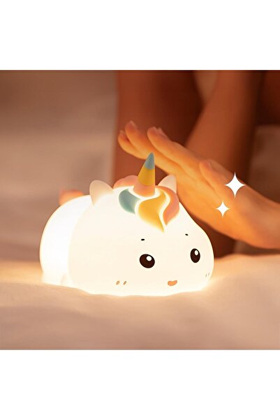 Generic Cute Unicorn Night Light - 7 Color Remote-Controlled Silicone Rechargeable LED Lamp