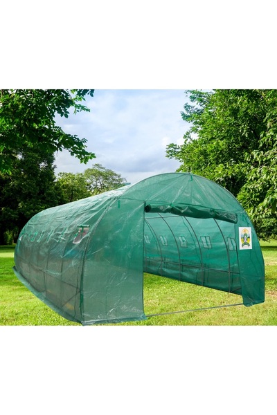 micul fermier Solar gradina, Sera legume cu schelet metalic 10 x 4 x 2.5 m, 40 mp, 140 g/mp, GF-2406