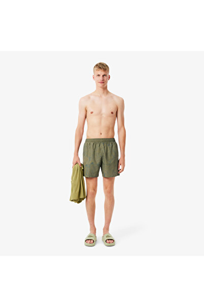 Lacoste Mid Length Print Swim Trunks - MH5141-00-6JM