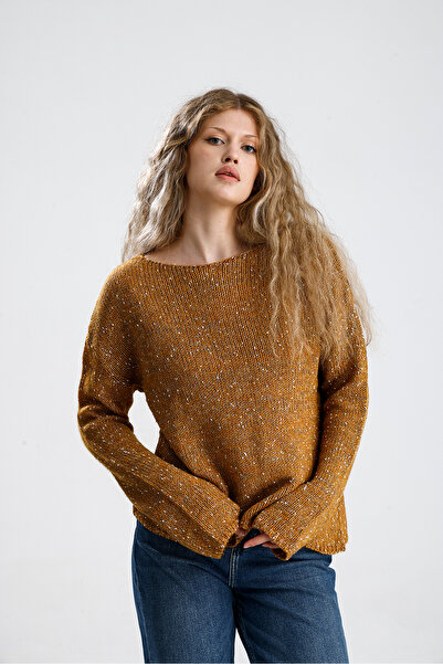 Figo Oversized Boat Neck Long Sleeve Women's Sweater