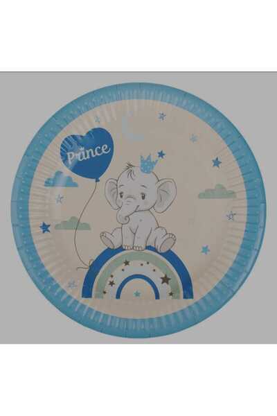 OEM Blue Elephant Party Plates Ø18cm - 6pcs