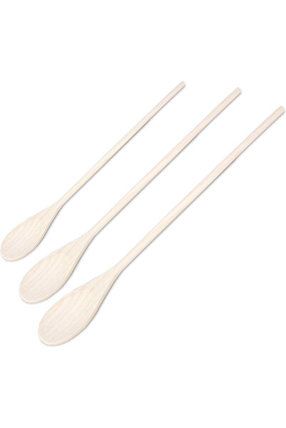 Excellent Houseware set de 3 linguri de gătit, lemn, 25/30/35 cm, maro