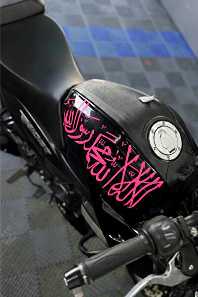Banxtre TVS Raider Depo için Neon Pembe Renk Kelime-i Tevhid Sticker Etiket