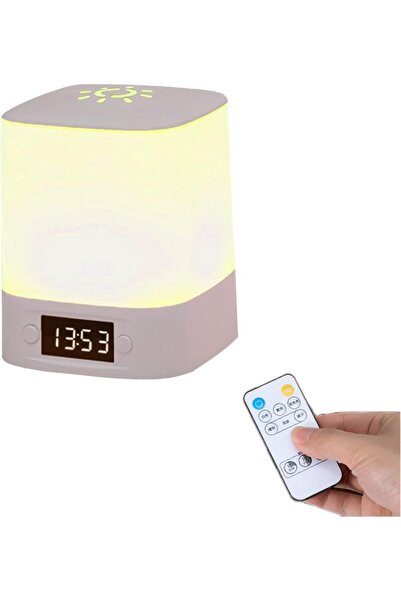 Generic Clock Touch Control Night Light, Dimmable LED Bedside Lamp with Remote, Rechargeable