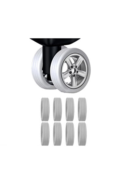 OEM Set 8 buc Huse de protectie din silicon pentru rotile de la valize, Gri
