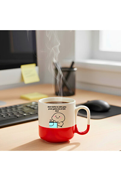 Finka Dekor Akıllı Telefon Mu Aldık Baskılı -Hediyelik Seramik Kupa Bardak