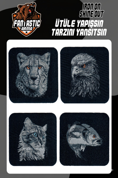 FANTASTIC ARMA Set de țesături cu modele realiste de animale, cu aplicație te...