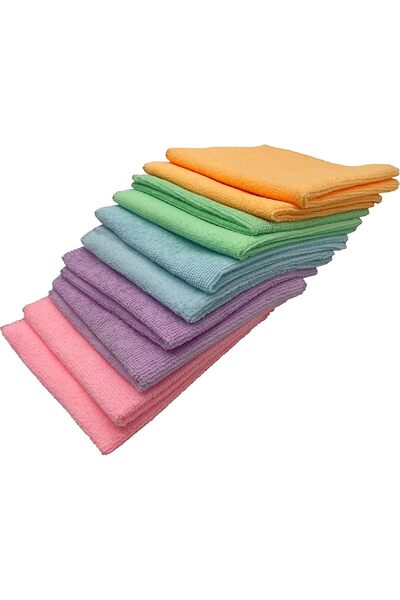 Generic Microfiber Multi-Purpose Towels Cloths, 10 Pieces 30x30 cm (Multicolor)