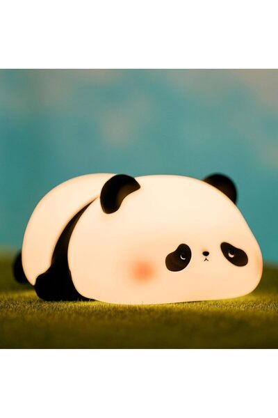 YHRY مصباح ليلي لطيف على شكل باندا، مصنوع من السيليكون الإسفنجي بتقنية LED