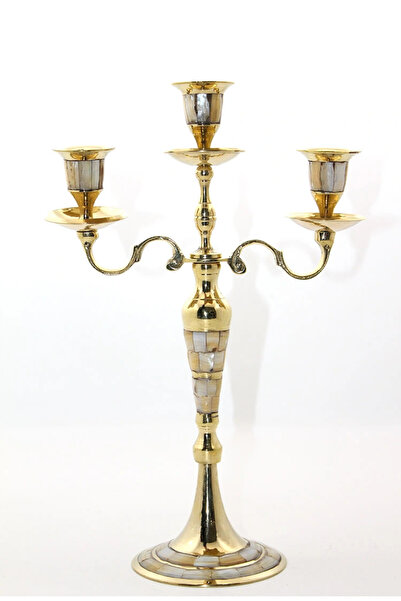 Epilons Brass Pearlescent 3-Piece Candlestick Model 1
