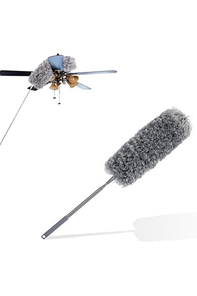 Generic منفضة ريش قابلة للتمديد مع عمود تلسكوبي، رأس من الألياف الدقيقة قابل ...