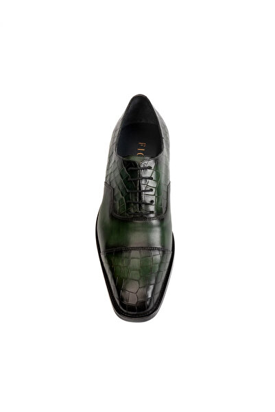 Evanto Shoes Men’s Leather Oxford Shoes – Green –