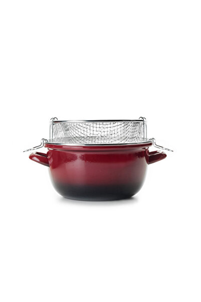 iBiLi -Volcan deep fryer, enameled steel, 24x12.5 cm, red