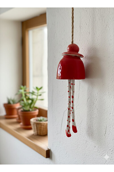 Ceramic Christmas Bell – Red Polka Dot Holiday Ornament