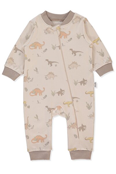 Bebetto Interlock Zippered Jumpsuit Without Socks (Me and Dudes) Beige