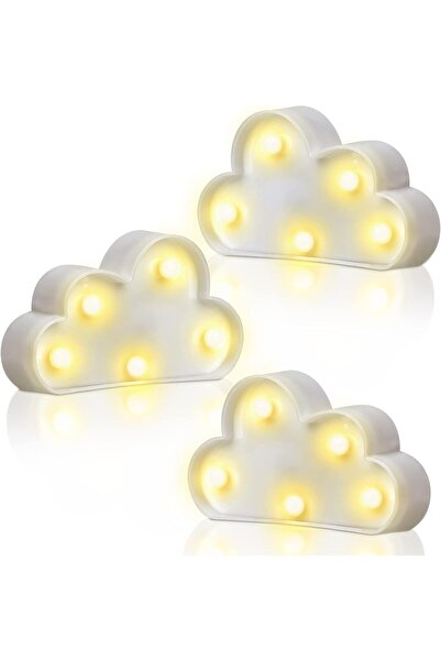 ChicAbode 3 مصابيح ليلية LED على شكل سحابة، قابلة للتعليق، بإضاءة بيضاء دافئة...