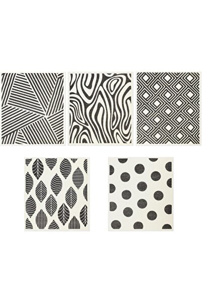 Jebblas Swedish Dishcloths Pack of 5 - Reusable Cellulose & Cotton Kitchen Cl...