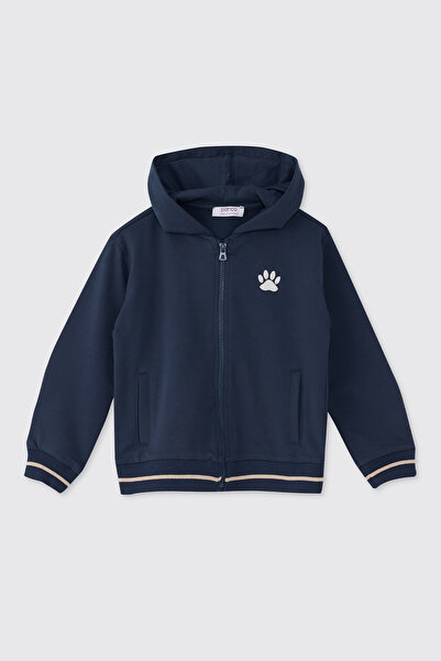 Panço Erkek Bebek Fermuarlı Lacivert Sweatshirt