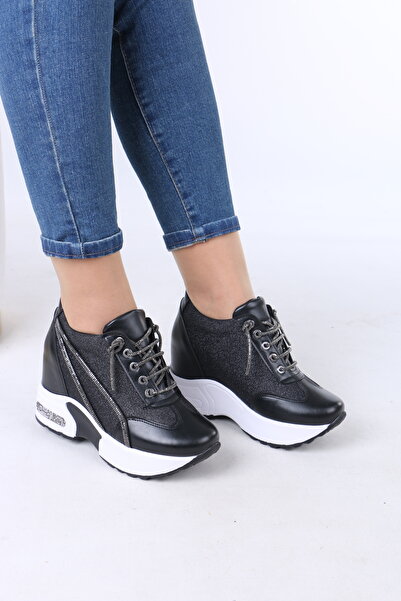 Layber حذاء رياضي نسائي بنعل طبي منقوش بالحجر بارتفاع 8 سم، حذاء رياضي يومي ل...