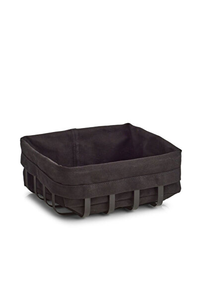 zeller coș de brutărie/fructe, metal/textil, 22x22x9 cm, negru