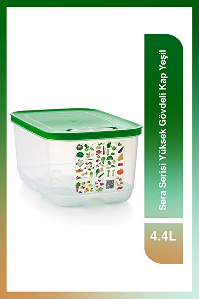 Tupperware Sera Serisi Yüksek Gövdeli Meyve ve Sebze Saklama Kabı Yeşil 4.4 lt