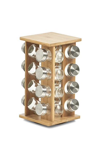 zeller Set de 16 recipiente pentru depozitarea condimentelor, sticlă/metal/ba...