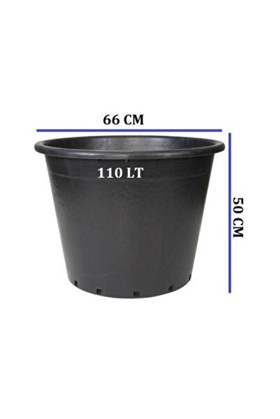 Ekodoğa Üretim Saksısı 3 Adet 66x50 Cm 110 Lt Plastik Saksı Siyah Üretim Saks...