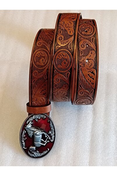 Butik Tülin Unisex Authentic Faux Leather Tan Printed Burgundy Enamel Silver ...