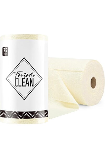 FantastiCLEAN لفة قماش تنظيف من الألياف الدقيقة - عبوة من 75 قطعة، 12 بوصة × ...