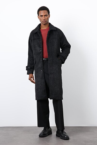 Antioch Black Faux Fur Men's Coat
