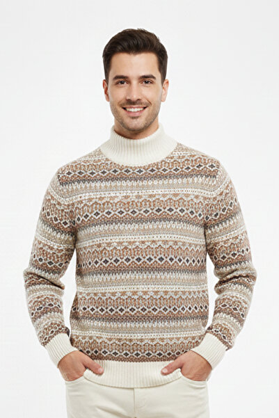 Pulltonic Ανδρικό πουλόβερ με μισό ζιβάγκο