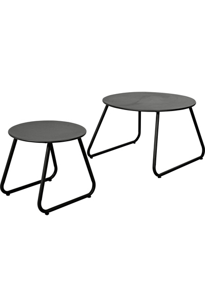 Koopman International Set de 2 mese Koopman, metal, 40x38 cm, 60x42 cm, negru