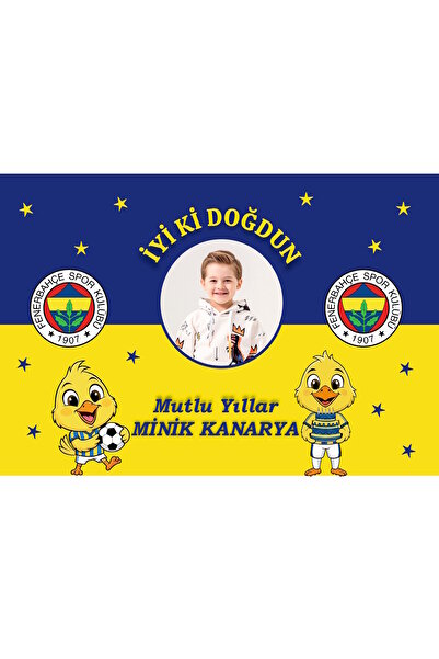 emrestore Fenerbahçe Temalı Kişiye Özel Fotoğraflı Doğum Günü Afişi Yazılı Mi...