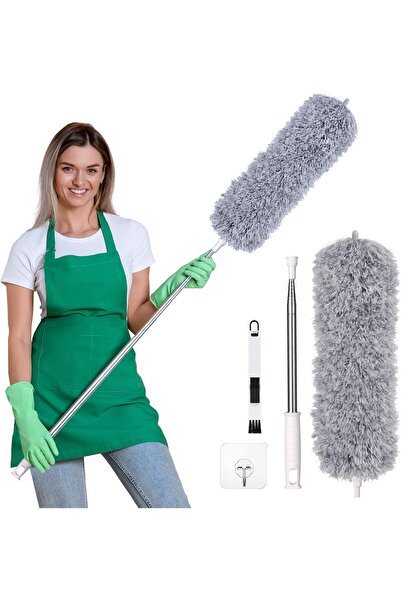 Vicloon منفضة ريش قابلة للتمديد، مصنوعة من ألياف دقيقة قابلة للثني مع عمود تل...