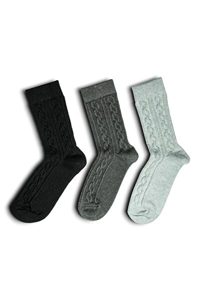Rumon Bamboo Winter Thick Textured Knitted Women's Socks Set of 3