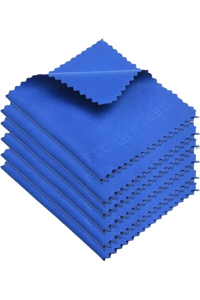 ECO-FUSED مناديل تنظيف من الألياف الدقيقة، 7 × 6 بوصة، عبوة من 6 قطع - أزرق