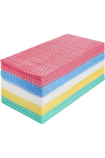 Generic Reusable Kitchen Paper Towels All Purpose Cloths (Multicolour, 60 Pcs)
