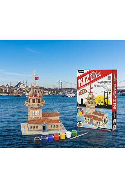 ozbience 3D Boyama Puzzle Kız Kulesi Maketi Kendin Yap ve Sanatsal Hobi Seti