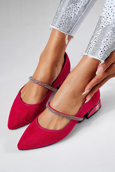 Zaira Women's fuchsia low-heeled shoes made of eco-leather suede Xenia2 #2247...