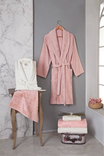 Fiesta Tekstil Basic Bamboo 6 Piece Jacquard Bathrobe Set
