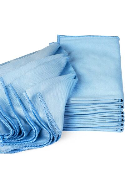 Generic 8-Pack Ultra-Fine Microfiber Glass Cleaning Cloth, 16 x 16 in (Blue)